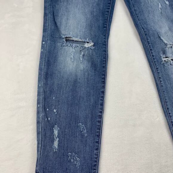 Judy Blue Jeans Girlfriend Relaxed Fit sz 13 / 31 Adelene Stretch Distressed EUC - Picture 6 of 12